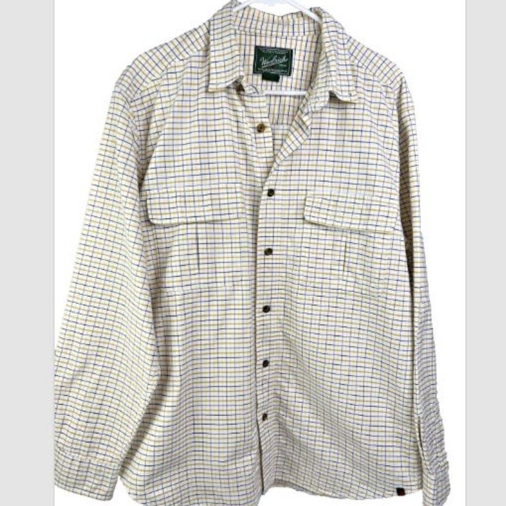 Woolrich Men's Check Reinforced Elbows Button Up Shirt - Large